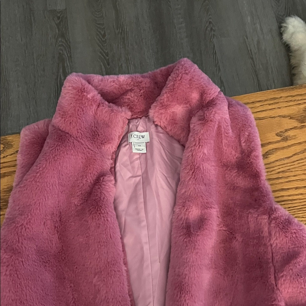 J. Crew Pink Faux Fur Vest